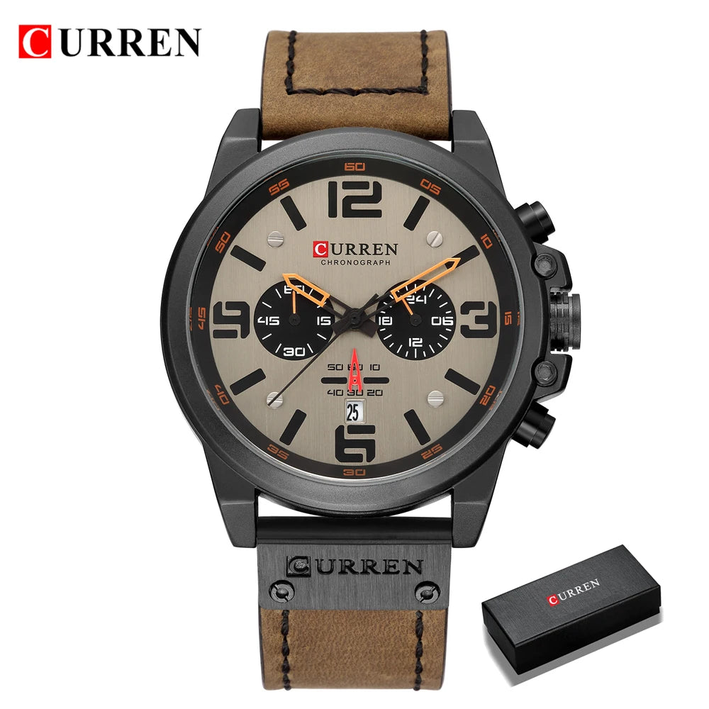 Watch For Men Top Brand Luxury CURREN Fashion Leather Quartz