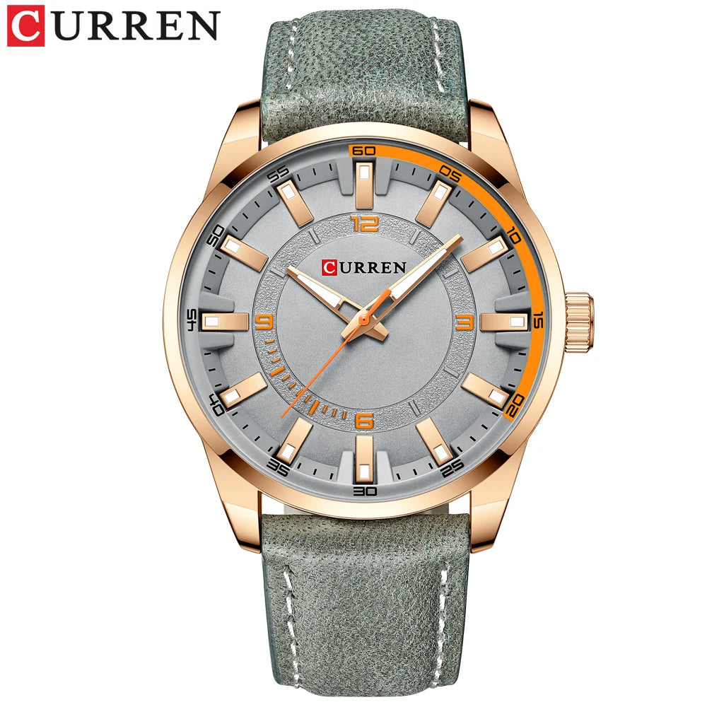 New CURREN Top Brand Luxury Mens Watches  Sport Military Leather Strap Quartz Business