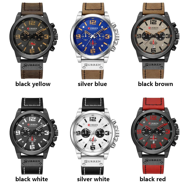 Watch For Men Top Brand Luxury CURREN Fashion Leather Quartz