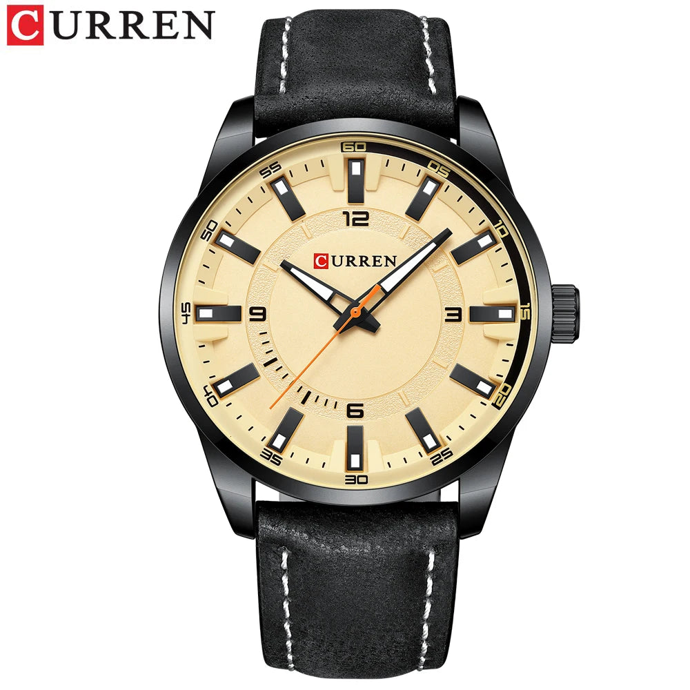 New CURREN Top Brand Luxury Mens Watches  Sport Military Leather Strap Quartz Business