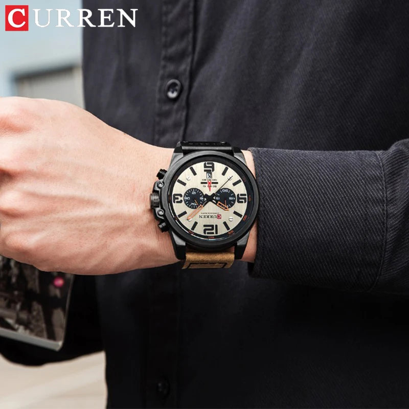 Watch For Men Top Brand Luxury CURREN Fashion Leather Quartz