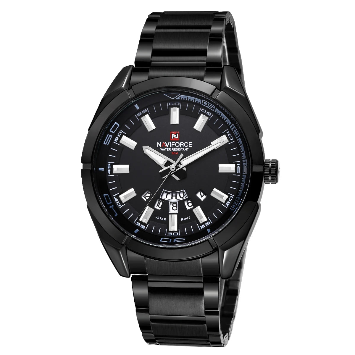 NAVIFORCE Classic Casual Watch for Men Stainless teel Waterproof Date Display