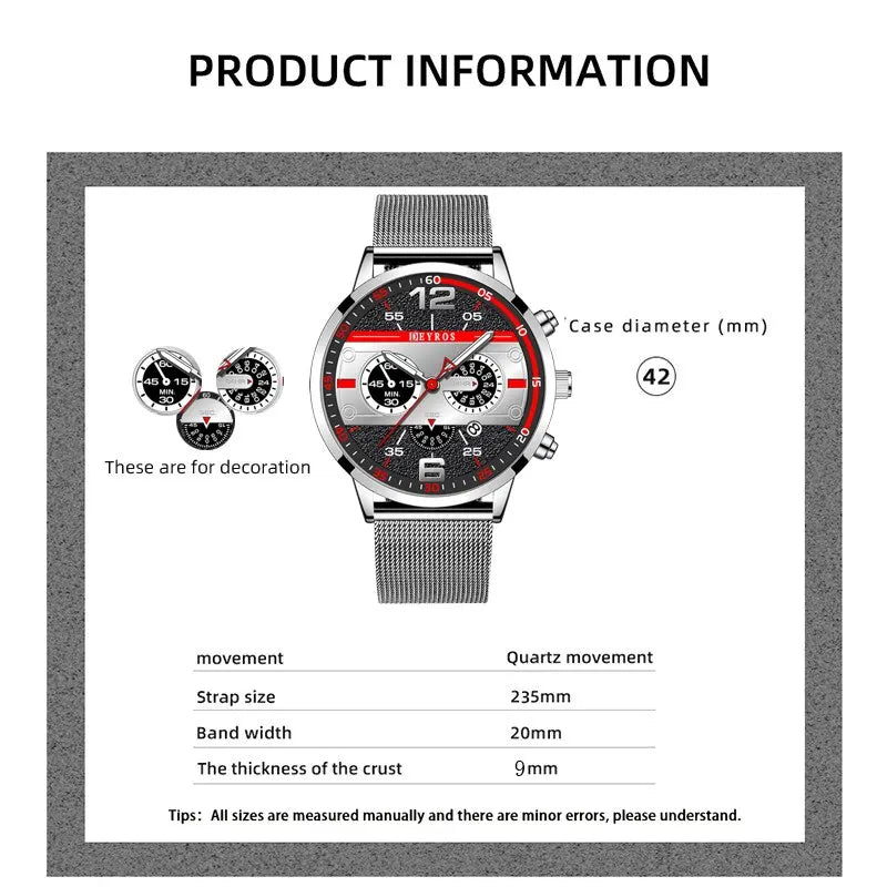 Luxury Fashion Mens Sports Watches Stainless Steel