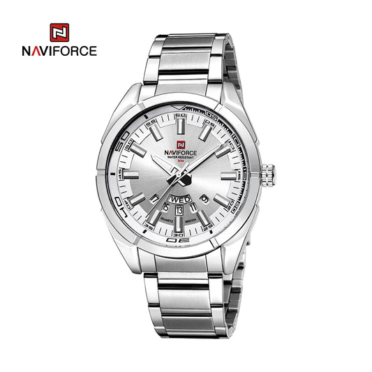 NAVIFORCE Classic Casual Watch for Men Stainless teel Waterproof Date Display